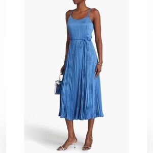 Vince Pleated satin midi dress size M